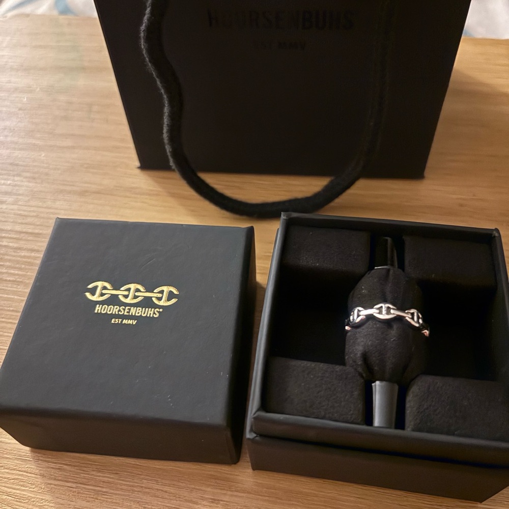 Hoorsenbuhs Sterling Silver Dame Tri Link Ring